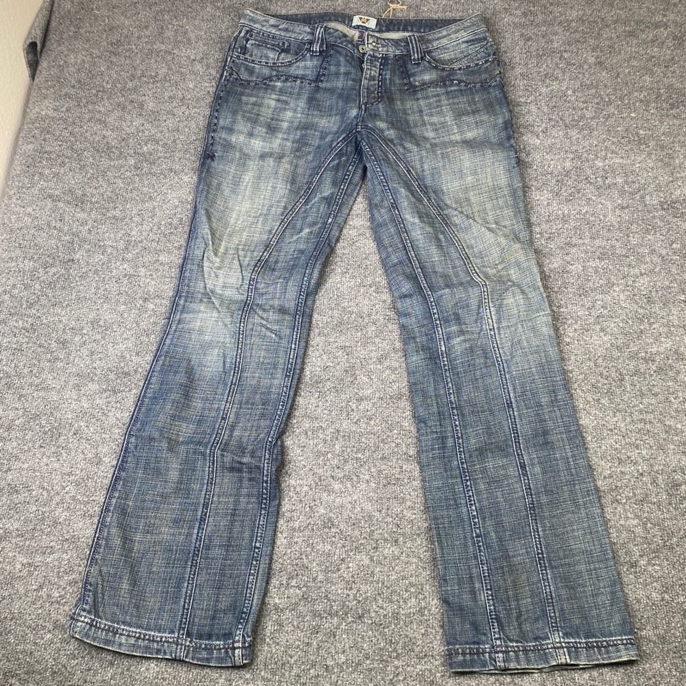 VTg Antik Denim Mens Jeans Size 33 bootcut Blue Wash Contrast Stitch y2k